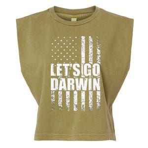 Funny Lets Go Darwin LetS Go Darwin American Flag Garment-Dyed Women's Muscle Tee