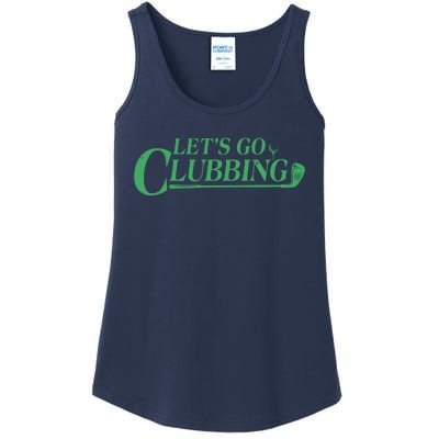 Funny Let's Go Clubbing Golfing Fan Ladies Essential Tank