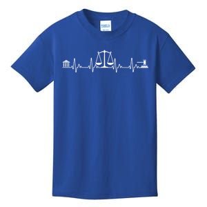 Funny Lawyer Gift Law School Attorney Heartbeat Cute Gift Kids T-Shirt