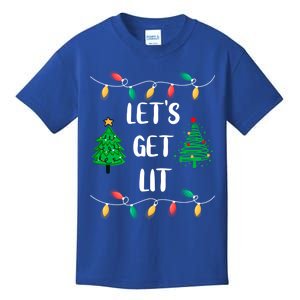 Funny Let's Get Lit Christmas Lights Gift Tee Xmas Holidays Cute Gift Kids T-Shirt