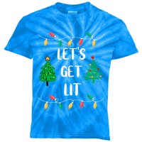 Funny Let's Get Lit Christmas Lights Gift Tee Xmas Holidays Cute Gift Kids Tie-Dye T-Shirt