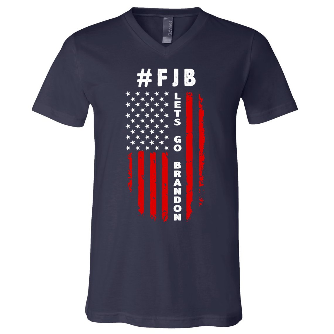 FJB Let's Go Brandon American Flag V-Neck T-Shirt