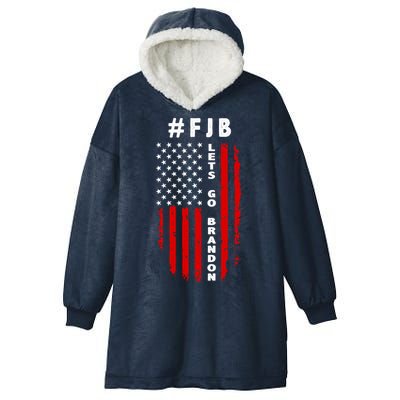 FJB Let's Go Brandon American Flag Hooded Wearable Blanket