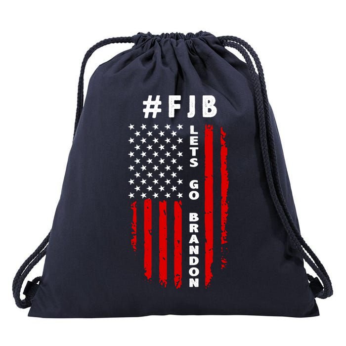 FJB Let's Go Brandon American Flag Drawstring Bag