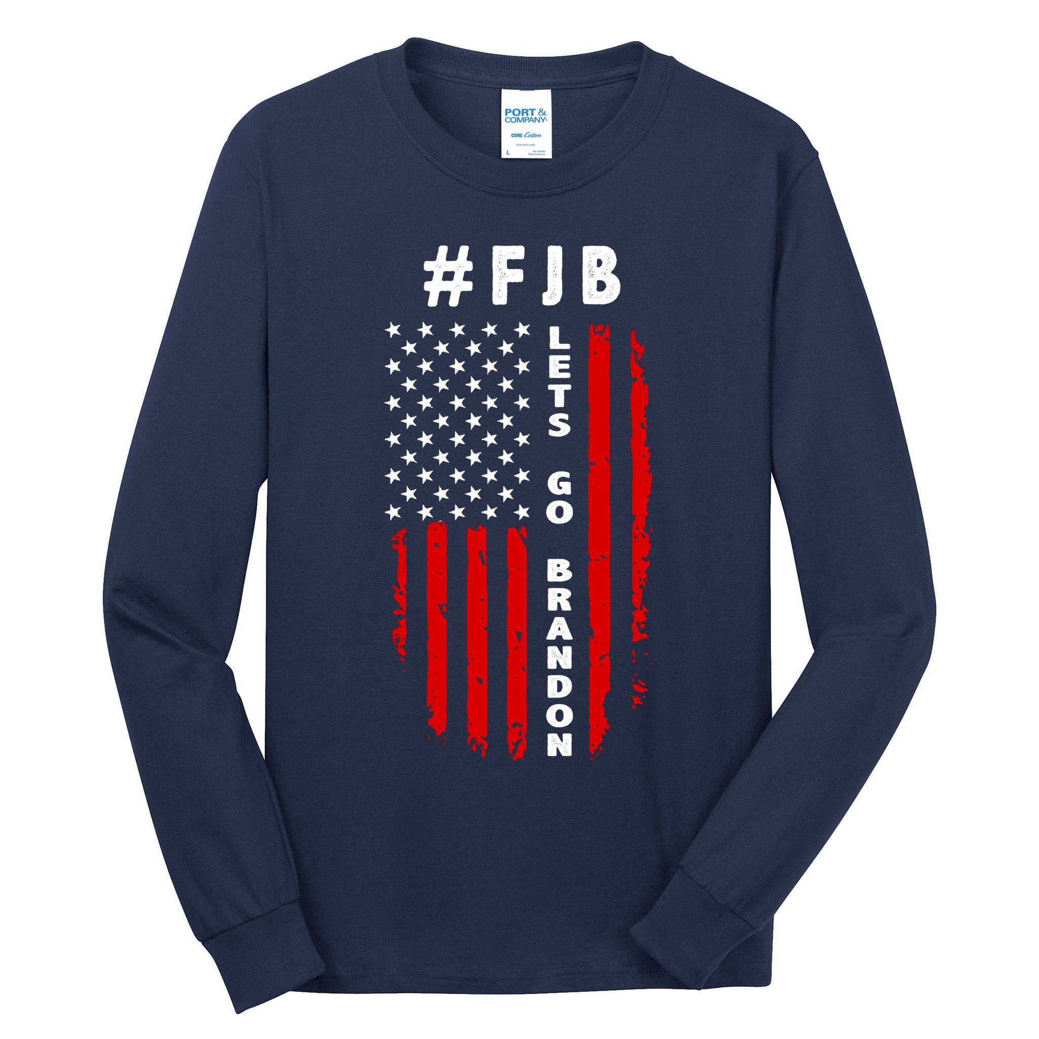 FJB Let's Go Brandon American Flag Tall Long Sleeve T-Shirt