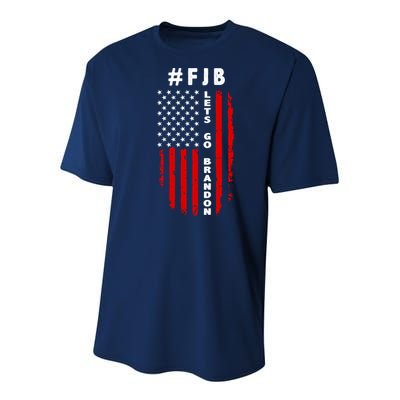 FJB Let's Go Brandon American Flag Youth Performance Sprint T-Shirt