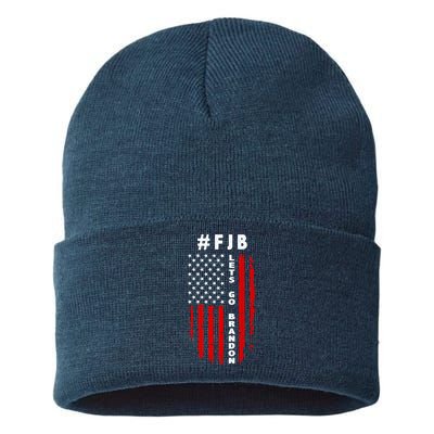 FJB Let's Go Brandon American Flag Sustainable Knit Beanie