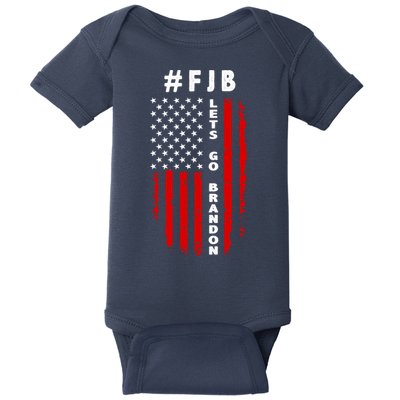 FJB Let's Go Brandon American Flag Baby Bodysuit