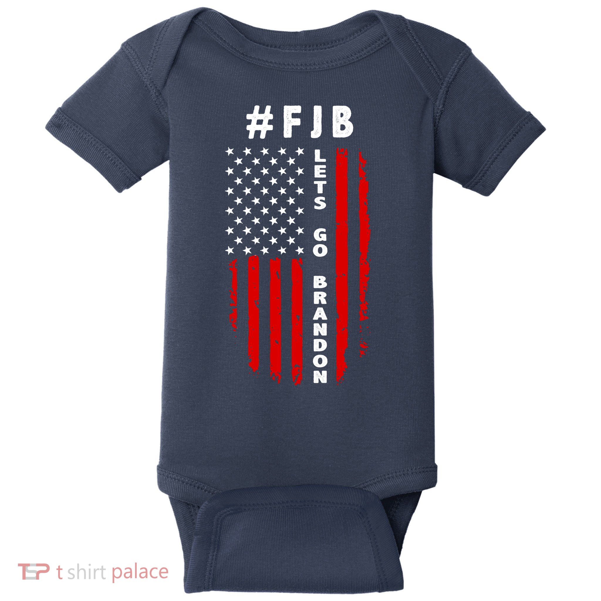 FJB Let's Go Brandon American Flag Baby Bodysuit