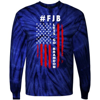 FJB Let's Go Brandon American Flag Tie-Dye Long Sleeve Shirt
