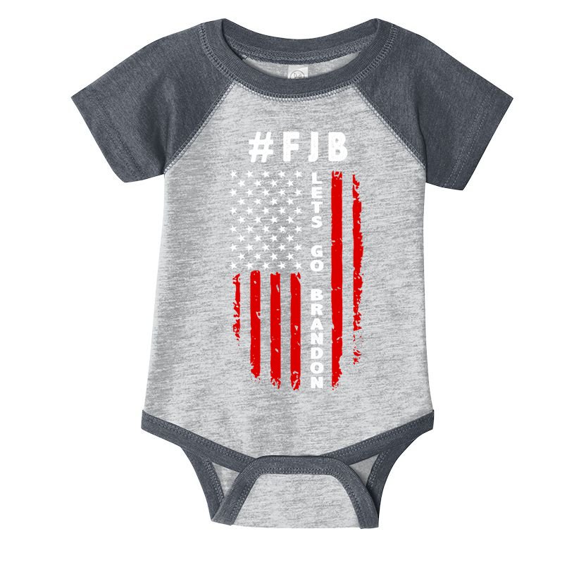FJB Let's Go Brandon American Flag Infant Baby Jersey Bodysuit