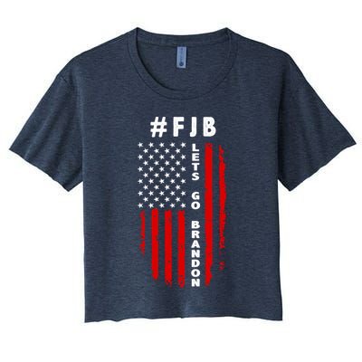 FJB Let's Go Brandon American Flag Crop Top