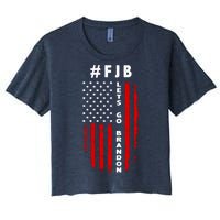 FJB Let's Go Brandon American Flag Women's Crop Top Tee