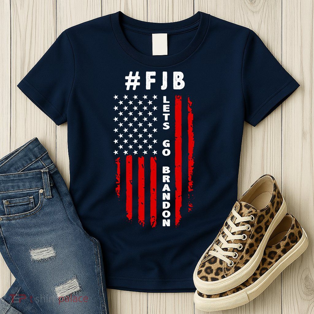 FJB Let's Go Brandon American Flag Womens T-Shirt