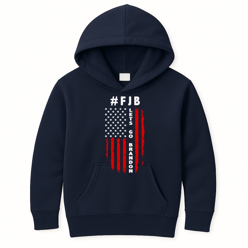 FJB Let's Go Brandon American Flag Kids Hoodie