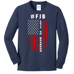 FJB Let's Go Brandon American Flag Kids Long Sleeve Shirt