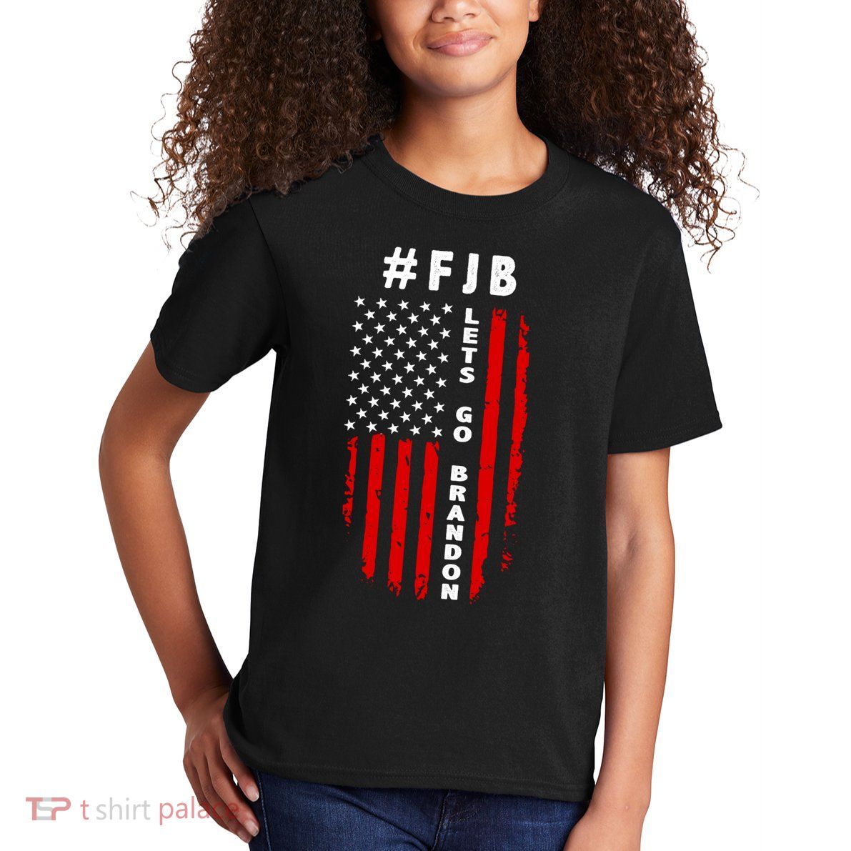 FJB Let's Go Brandon American Flag Kids T-Shirt