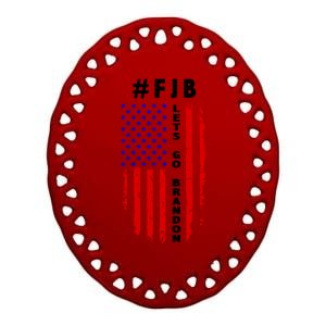 FJB Let's Go Brandon American Flag Ceramic Oval Ornament