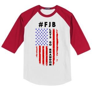 FJB Let's Go Brandon American Flag Kids Colorblock Raglan Jersey