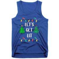 Funny Let's Get Lit Christmas Lights Gift Tee Xmas Holidays Gift Tank Top