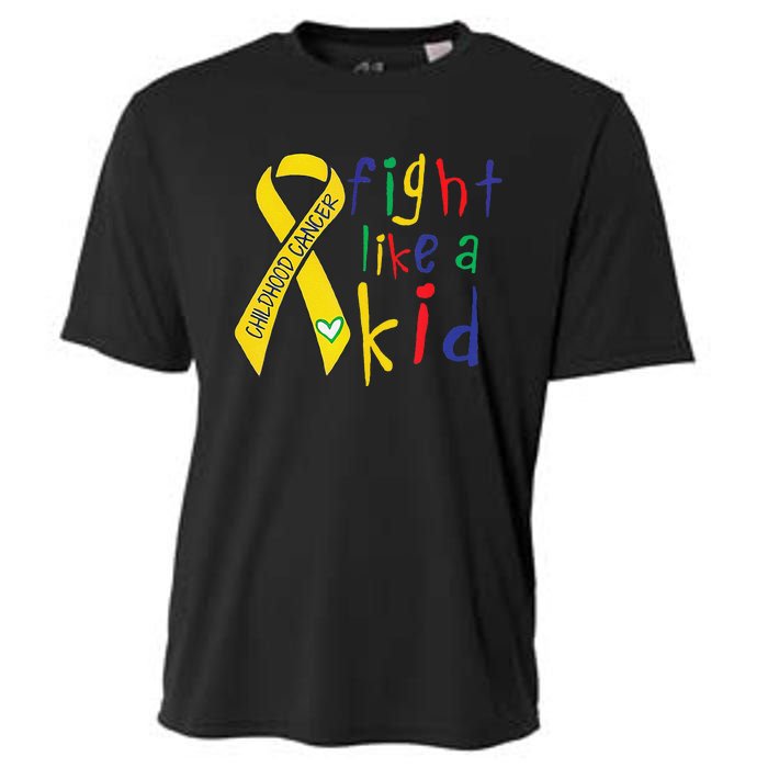 Fight Like Gold Ribbon Childhood Cancer Awareness Gift Cooling Performance Crew T-Shirt