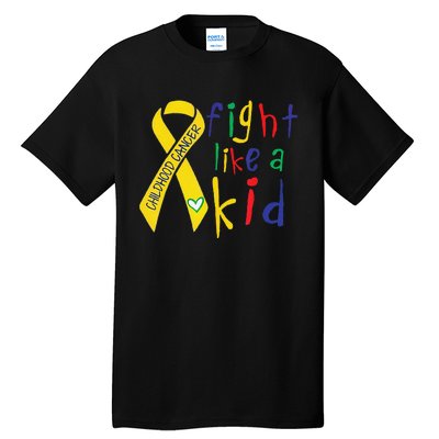 Fight Like Gold Ribbon Childhood Cancer Awareness Gift Tall T-Shirt