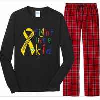 Fight Like Gold Ribbon Childhood Cancer Awareness Gift Long Sleeve Pajama Set