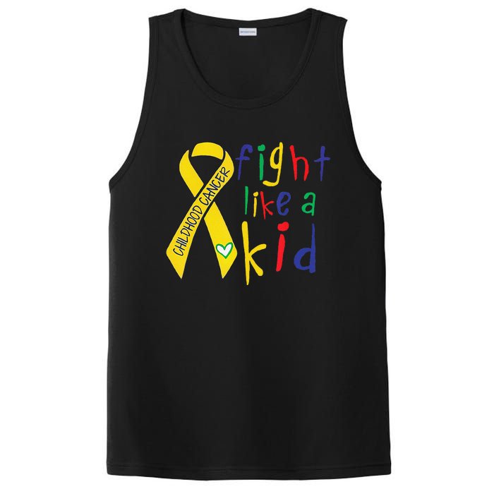 Fight Like Gold Ribbon Childhood Cancer Awareness Gift PosiCharge Competitor Tank