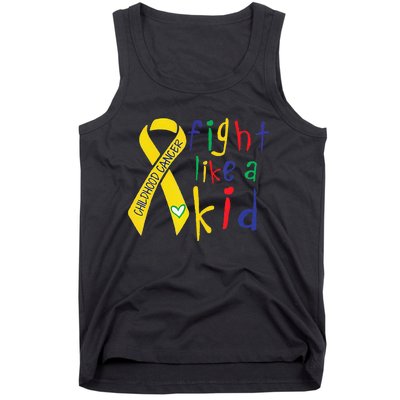 Fight Like Gold Ribbon Childhood Cancer Awareness Gift Tank Top