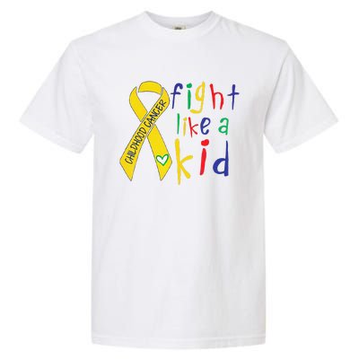 Fight Like Gold Ribbon Childhood Cancer Awareness Gift Garment-Dyed Heavyweight T-Shirt