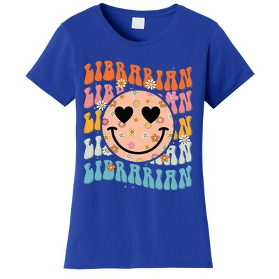 Funny Librarian Groovy Back To School Teachers Day Women's T-Shirt