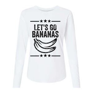 Funny LetS Go Bananas Distressed Grunge Womens Cotton Relaxed Long Sleeve T-Shirt