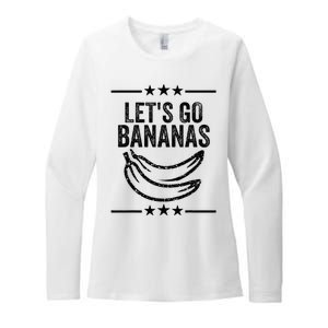 Funny LetS Go Bananas Distressed Grunge Womens CVC Long Sleeve Shirt