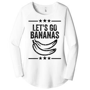 Funny LetS Go Bananas Distressed Grunge Women's Perfect Tri Tunic Long Sleeve Shirt