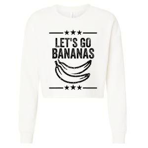 Funny LetS Go Bananas Distressed Grunge Cropped Pullover Crew