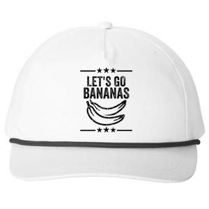 Funny LetS Go Bananas Distressed Grunge Snapback Five-Panel Rope Hat