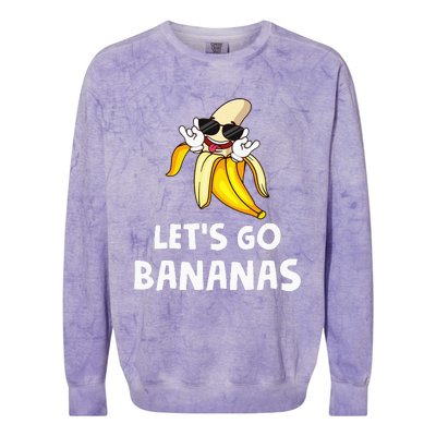 Fruit LetS Go Bananas Banana Colorblast Crewneck Sweatshirt