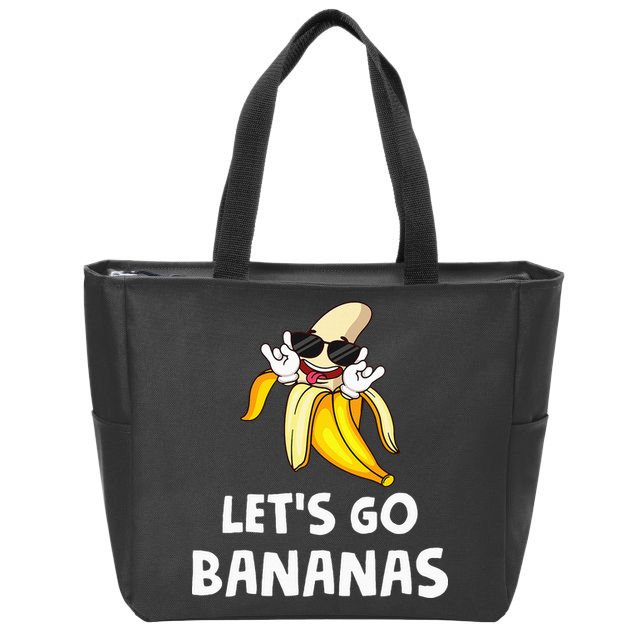 Fruit LetS Go Bananas Banana Zip Tote Bag