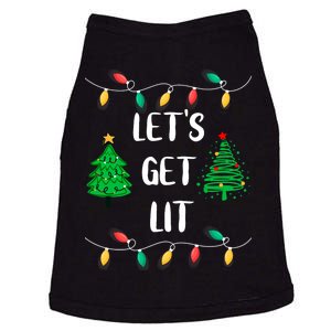 Funny Lets Get Lit Christmas Lights Gift Xmas Holidays Doggie Tank