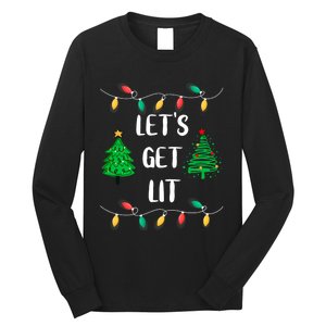 Funny Lets Get Lit Christmas Lights Gift Xmas Holidays Long Sleeve Shirt