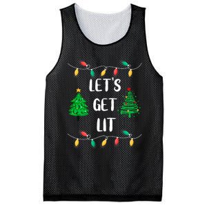 Funny Lets Get Lit Christmas Lights Gift Xmas Holidays Mesh Reversible Basketball Jersey Tank