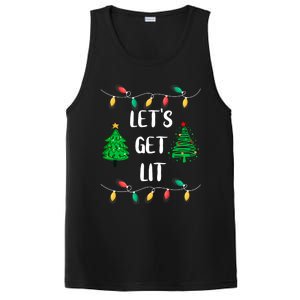 Funny Lets Get Lit Christmas Lights Gift Xmas Holidays PosiCharge Competitor Tank