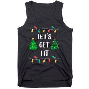 Funny Lets Get Lit Christmas Lights Gift Xmas Holidays Tank Top