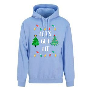 Funny Lets Get Lit Christmas Lights Gift Xmas Holidays Unisex Surf Hoodie