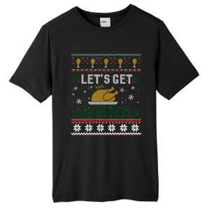 Funny Lets Get Basted Ugly Thanksgiving Sweater Funny Gift Tall Fusion ChromaSoft Performance T-Shirt