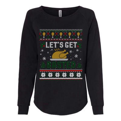 Funny Lets Get Basted Ugly Thanksgiving Sweater Funny Gift Womens California Wash Sweatshirt