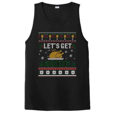 Funny Lets Get Basted Ugly Thanksgiving Sweater Funny Gift PosiCharge Competitor Tank