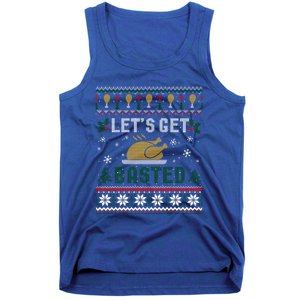 Funny Lets Get Basted Ugly Thanksgiving Sweater Funny Gift Tank Top