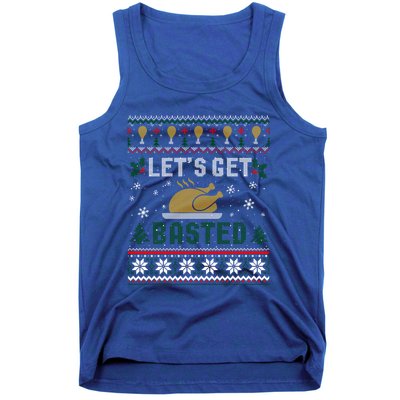 Funny Lets Get Basted Ugly Thanksgiving Sweater Funny Gift Tank Top