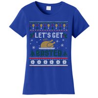 Funny Lets Get Basted Ugly Thanksgiving Sweater Funny Gift Women's T-Shirt